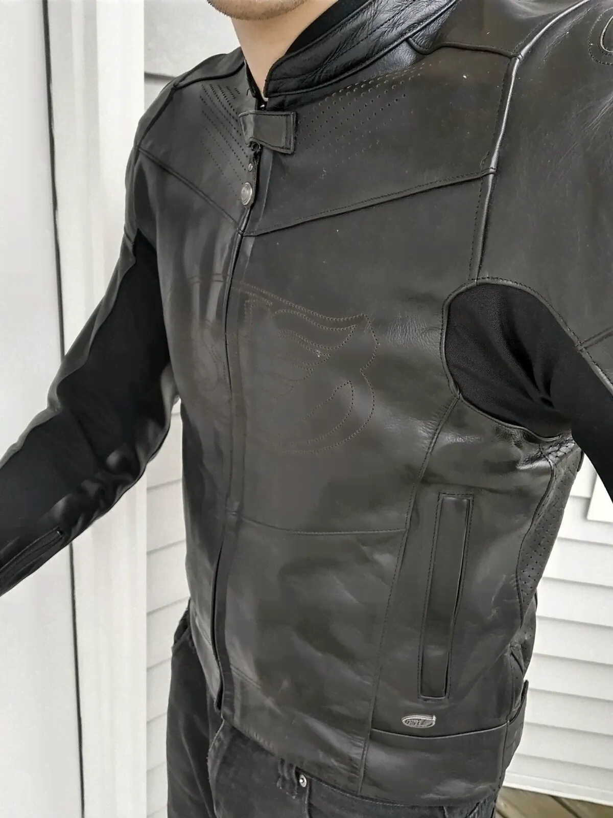 roland sands designs ZUMA LEATHER MOTORCYCLE JACKET BLACK SIZE MENS LARGE