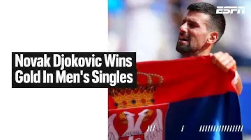 Novak Djokovic wins first career gold medal over Carlos Alcaraz 🥇